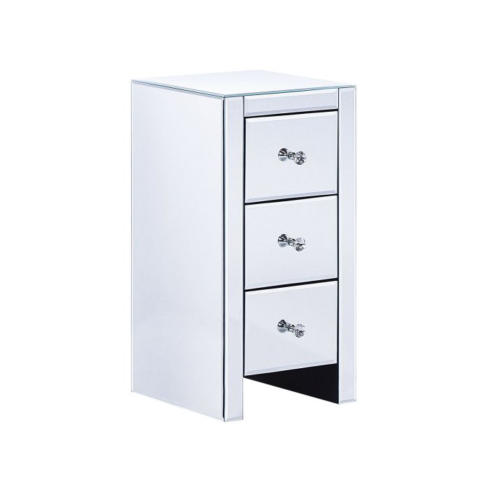 Silver Chest of Drawers - NOVA Tallboy Small Chest 3 Drawers Mirrored