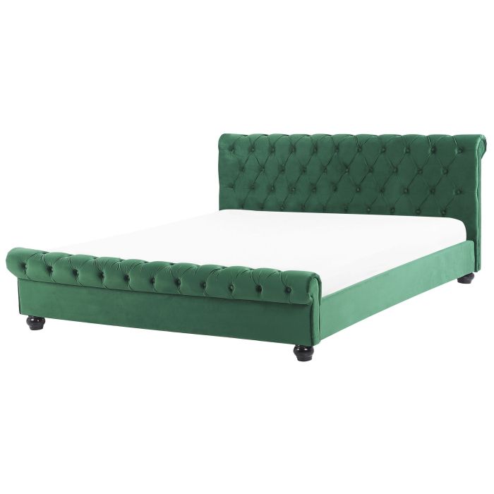 Velvet EU Super King Bed Emerald Green AVALLON