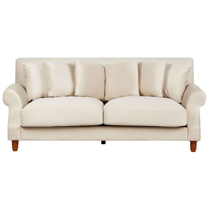 3 Seater Velvet Sofa Off-White EIKE