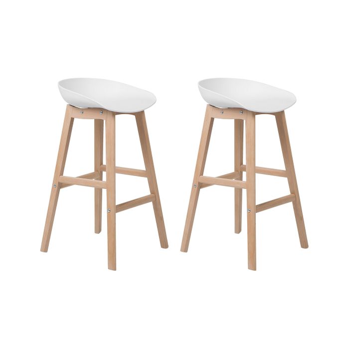 Set of 2 Bar Chairs White MICCO