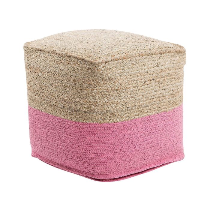 Jute Woven Pouffe Pink KIRAMA