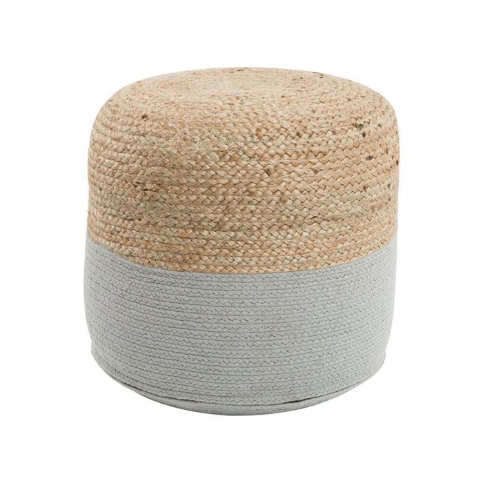 Jute Woven Pouffe Light Grey DALAMA