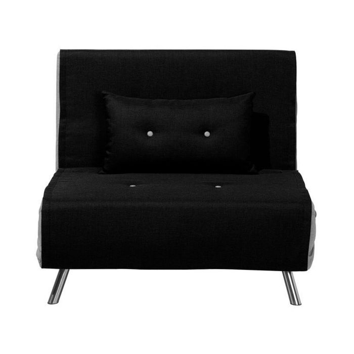 Fabric Single Sofa Bed Black FARRIS