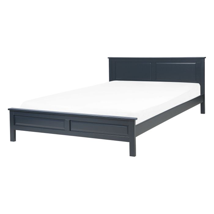 Wooden EU Double Size Bed Blue OLIVET