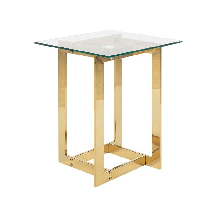 Glass Top Side Table Gold CRYSTAL
