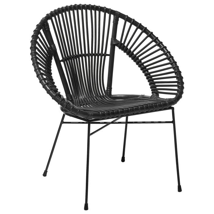Rattan Accent Chair Black SARITA