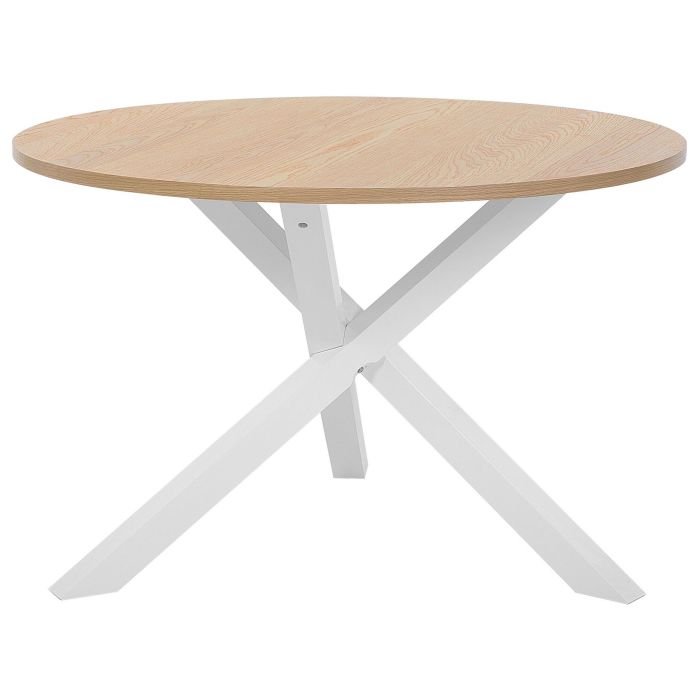 Round Dining Table ⌀ 120 cm Light Wood with White JACKSONVILLE