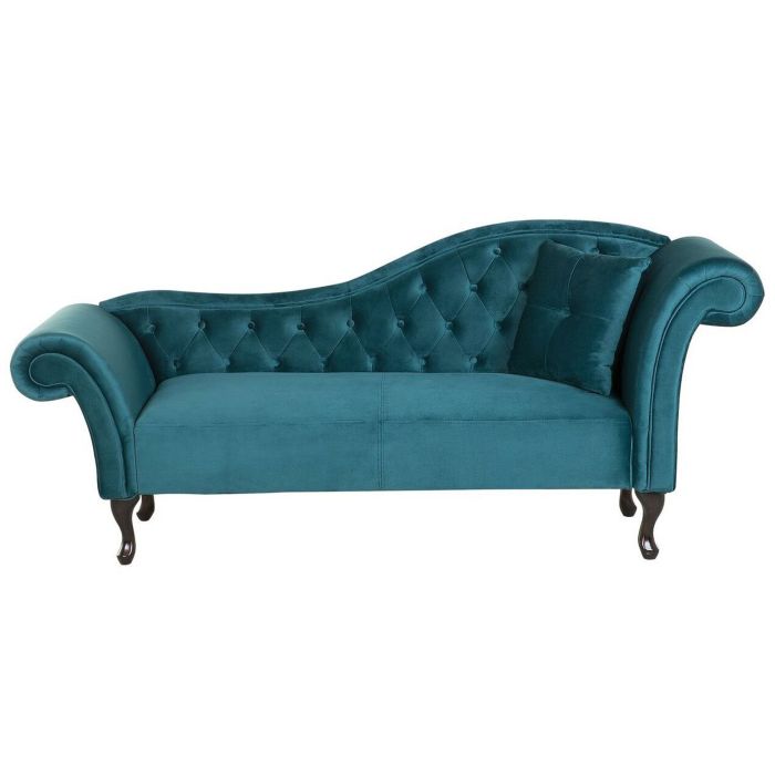Right Hand Chaise Lounge Velvet Teal LATTES