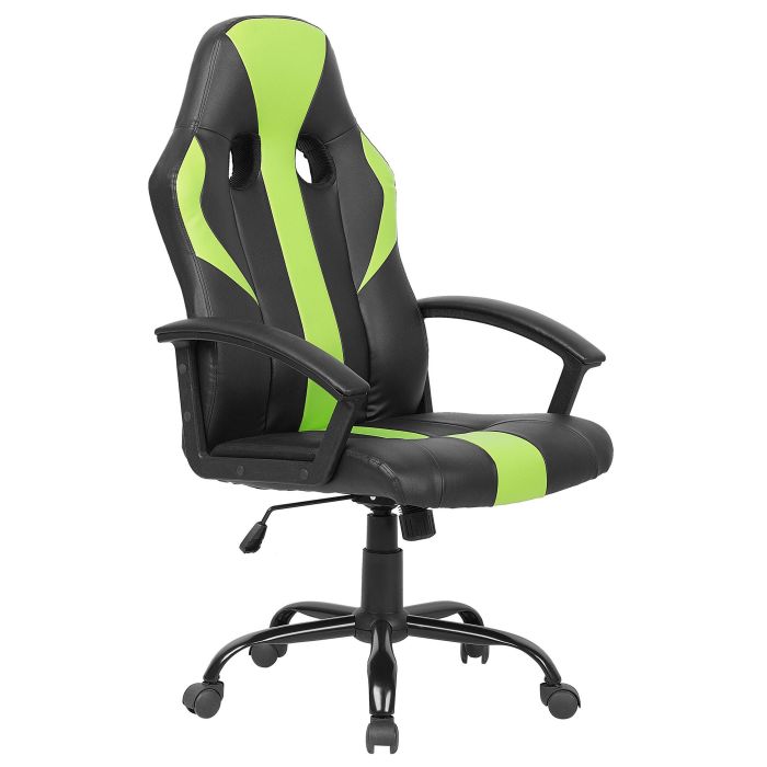 Swivel Faux Leather Office Chair Green SUCCESS