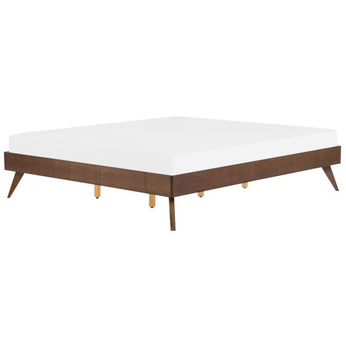 EU Super King Size Bed Dark Wood BERRIC