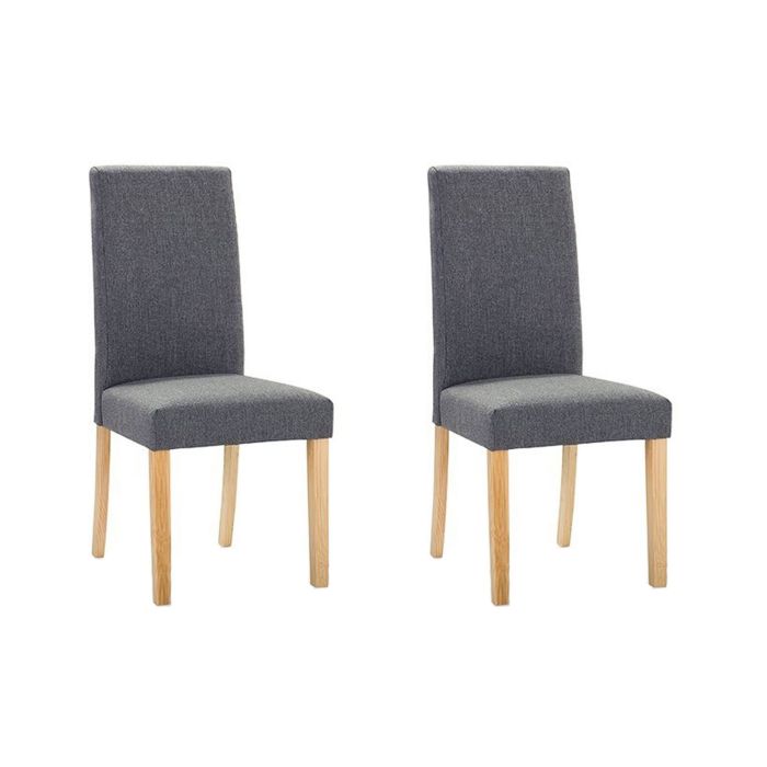 Set of 2 Fabric Dining Chairs Grey BROADWAY