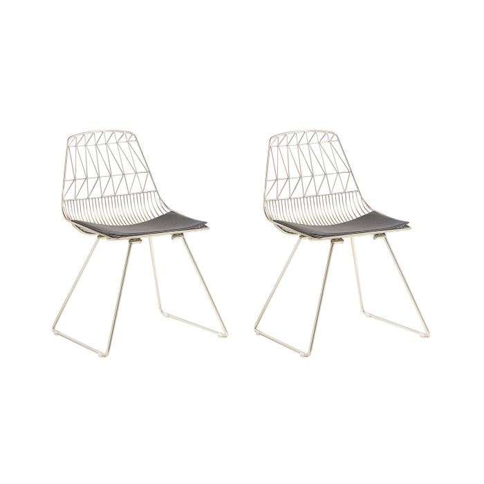 Set of 2 Metal Accent Chairs Gold HARLAN