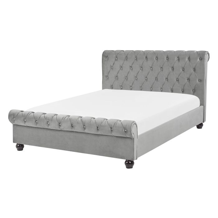 Velvet EU Double Bed Light Grey AVALLON