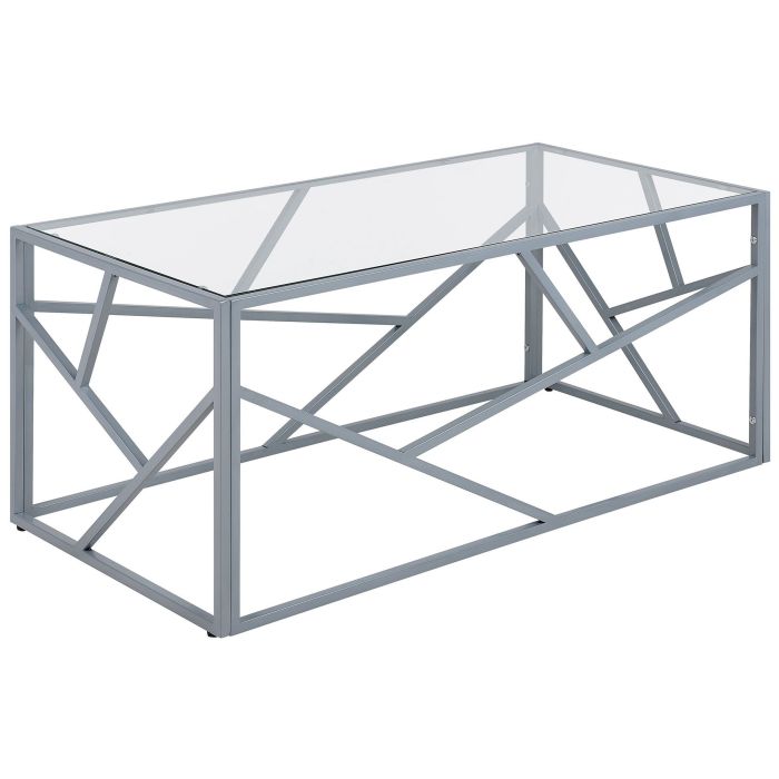 Glass Top Coffee Table Silver ORLAND