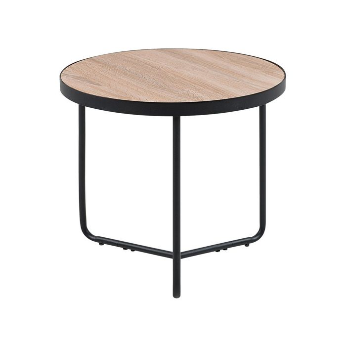 Coffee Table Light Wood with Black MELODY Small