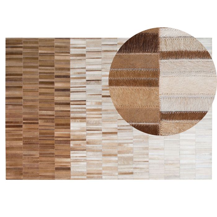 Cowhide Area Rug 140x200cm Beige