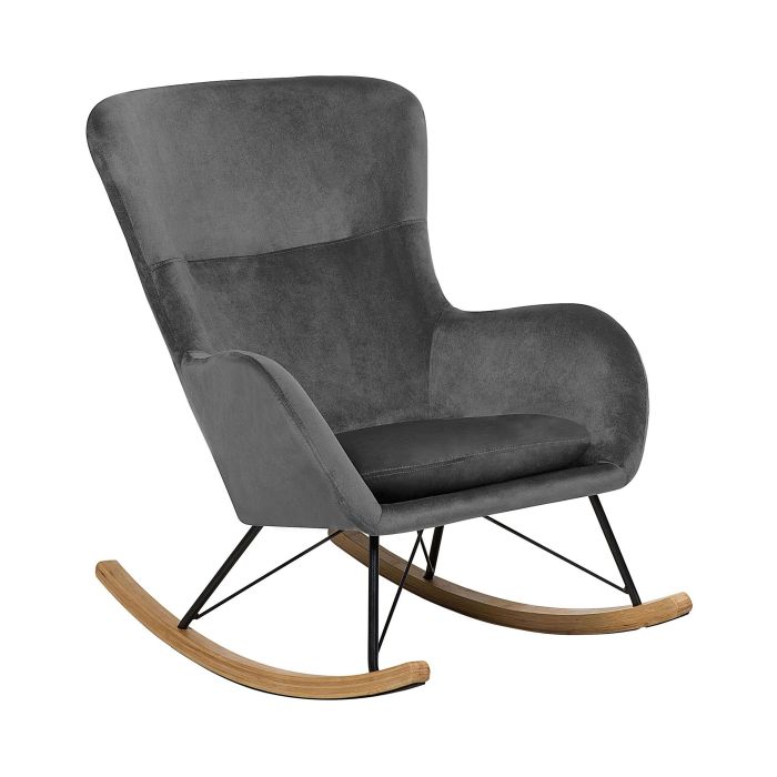 Velvet Rocking Chair Dark Grey ELLAN