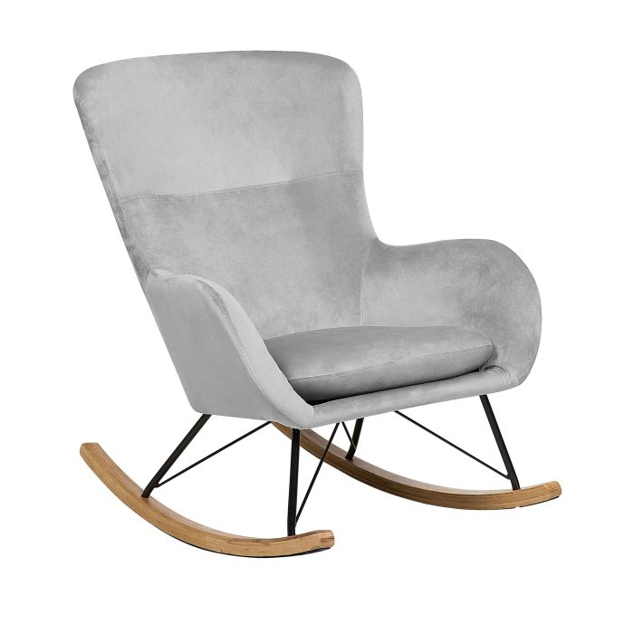 Velvet Rocking Chair Light Grey ELLAN