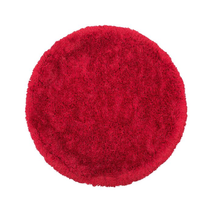 Shaggy Round Area Rug 140cm Red