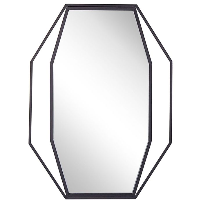 Octagonal Steel Wall Mirror 60x80cm Graphite Grey