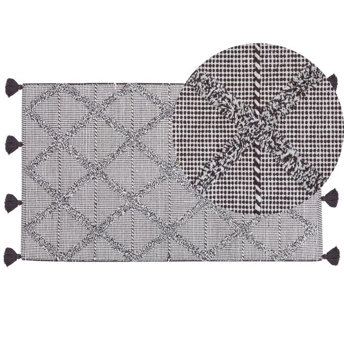 Cotton Area Rug 80x150cm Brown