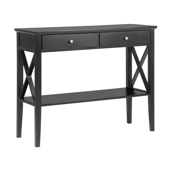 2 Drawer Console Table Black AVENUE