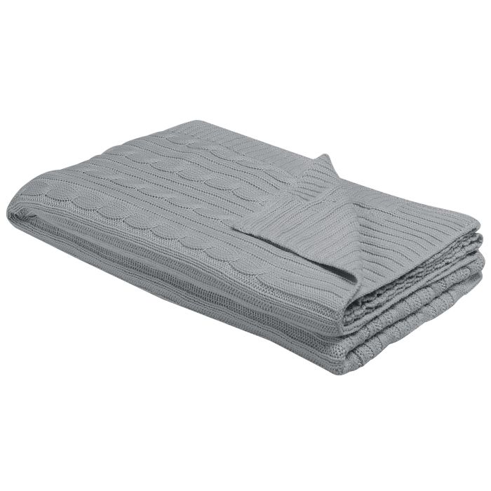 Cotton Blanket 110 x 180 cm Light Grey ANAMUR