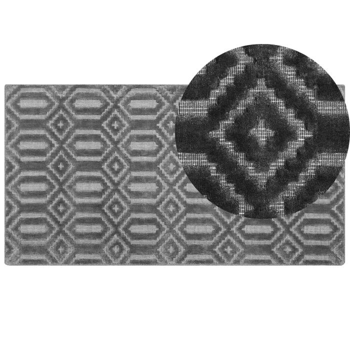 Viscose Rug 80x150cm Dark Grey