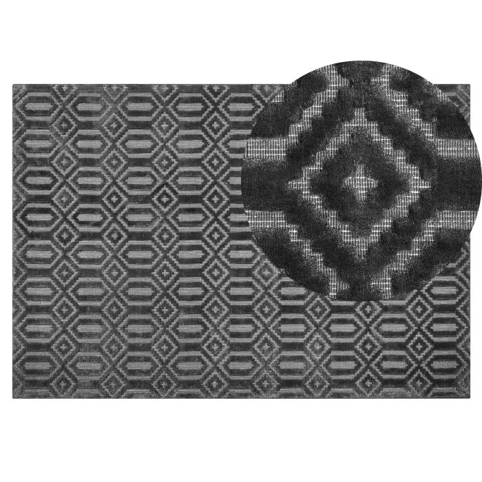 Viscose Rug 140x200cm Dark Grey