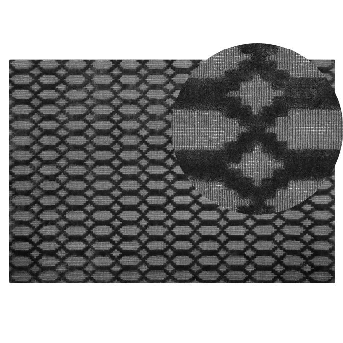 Viscose Rug 140x200cm Dark Grey