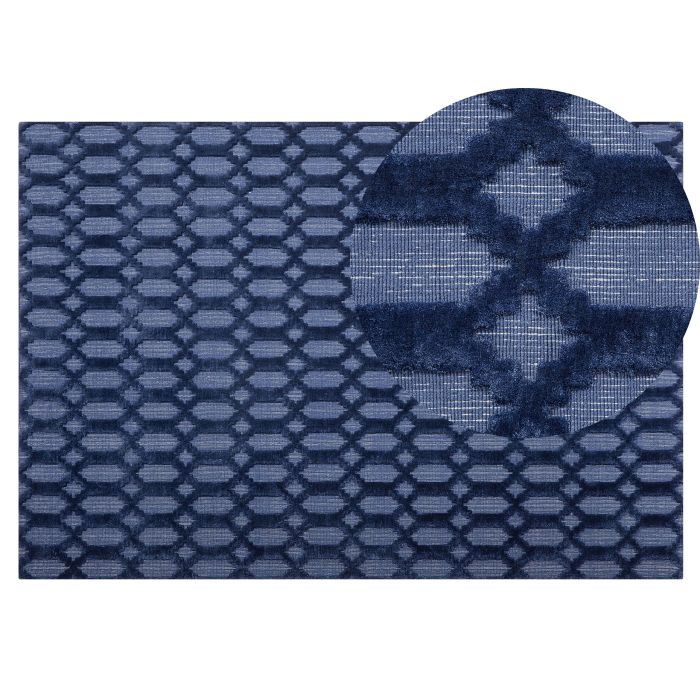 Viscose Rug 140x200cm Navy Blue