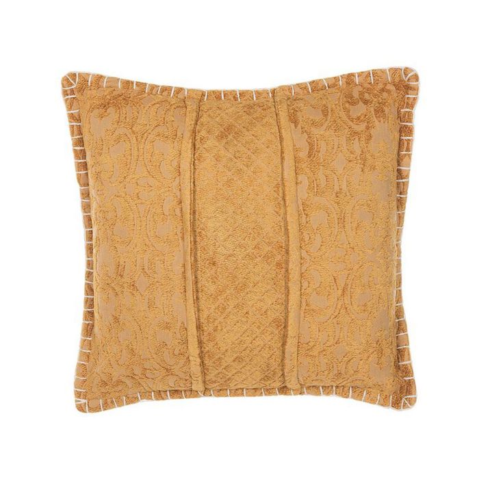 Embossed Cushion 45 x 45 cm Yellow KAVALAM