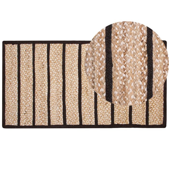 Area Rug 80x150cm Beige and Black