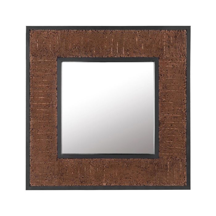 Wooden Wall Mirror 60x60cm Dark
