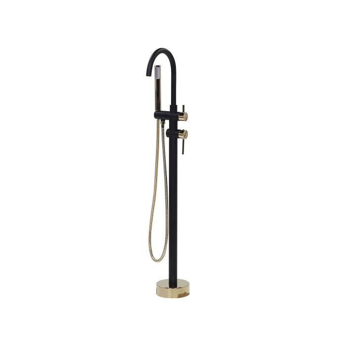 Freestanding Bath Mixer Tap Black with Gold TUGELA
