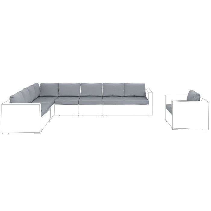 Cushion Covers Set for XXL Garden Set Grey