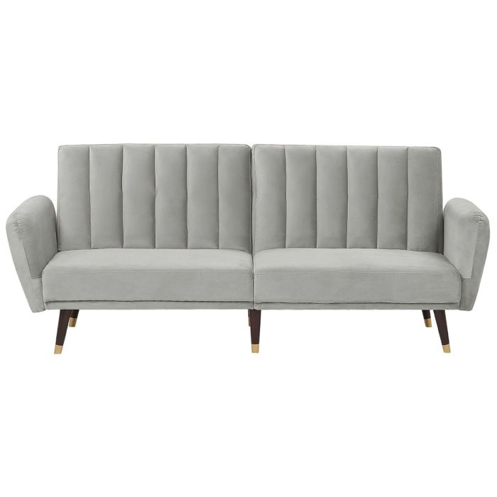 Velvet Sofa Bed Light Grey VIMMERBY