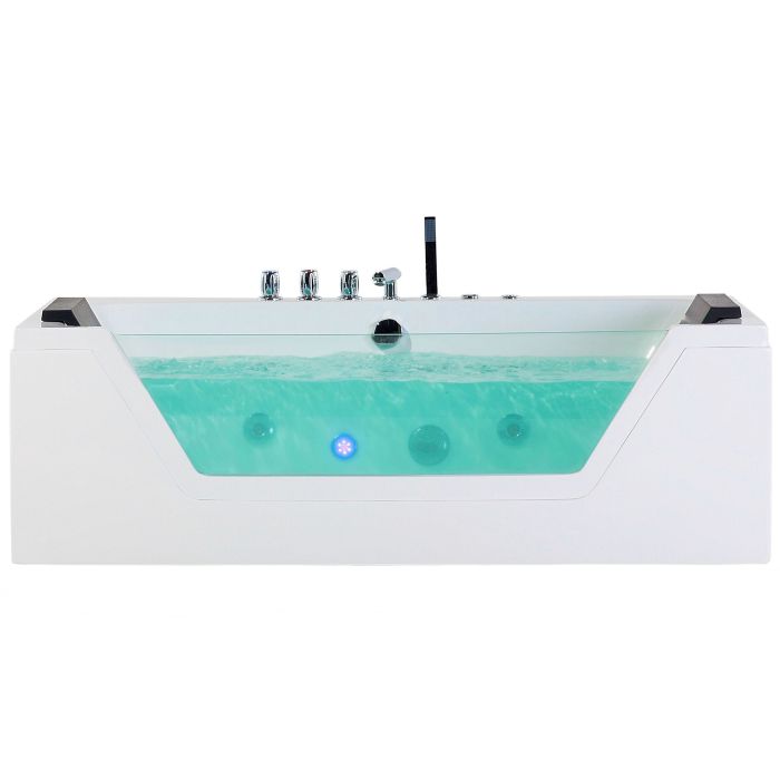 Whirlpool Bath with LED 1620 mm White SAMANA