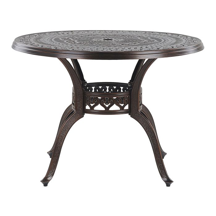 Round Garden Dining Table ⌀ 102 cm Brown SALENTO