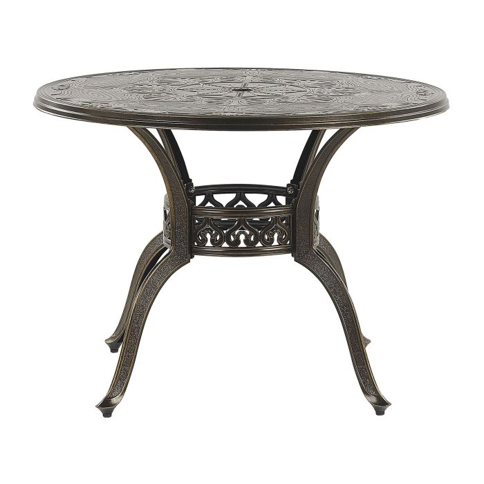 Round Garden Dining Table ⌀ 100 cm Brown SAPRI