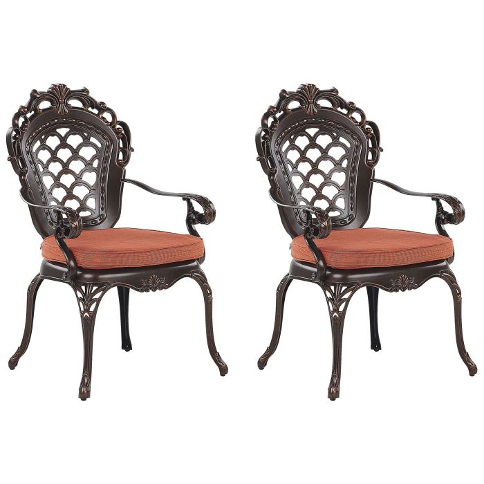 Set of 2 Garden Chairs Brown LIZZANO