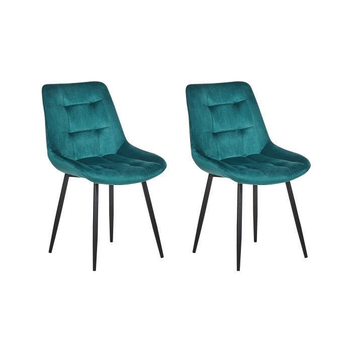 Set of 2 Velvet Dining Chairs Blue MELROSE