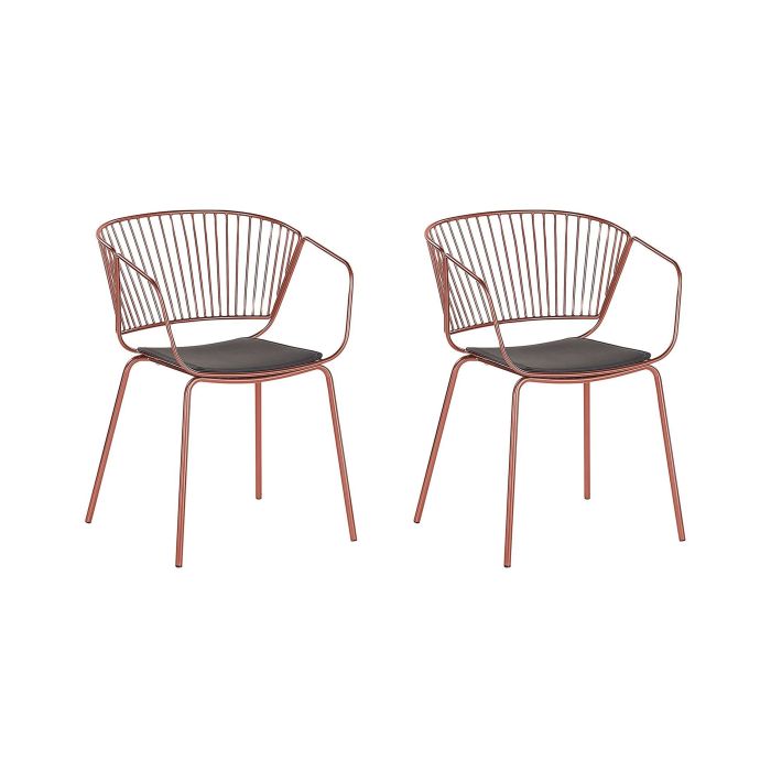 Set of 2 Metal Dining Chairs Copper RIGBY