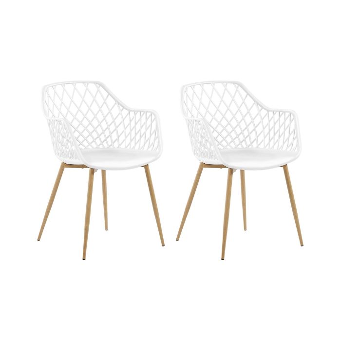 Set of 2 Dining Chairs White NASHUA