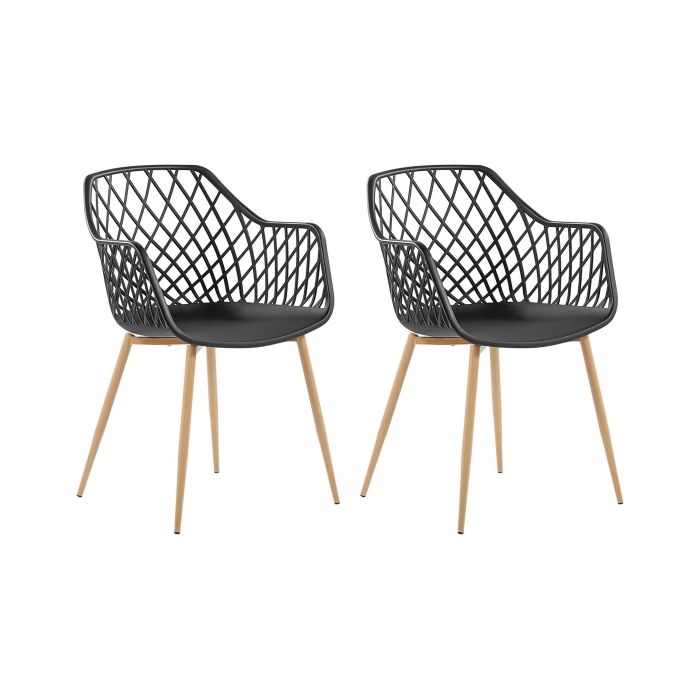 Set of 2 Dining Chairs Black NASHUA