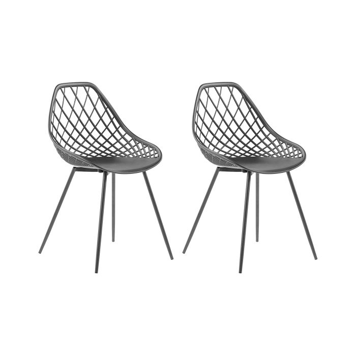 Set of 2 Dining Chairs Black CANTON