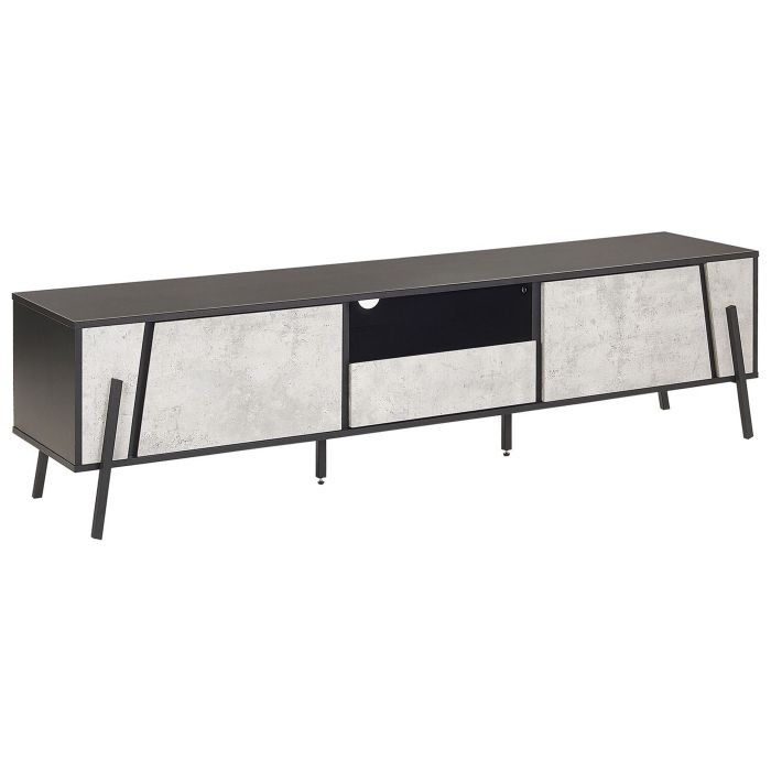 TV Stand Concrete Effect with Black BLACKPOOL