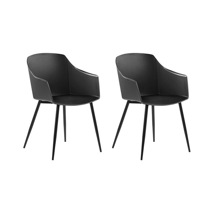 Set of 2 Dining Chairs Black FONDA