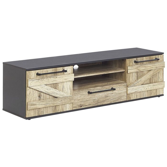 TV Stand Light Wood with Black SALTER
