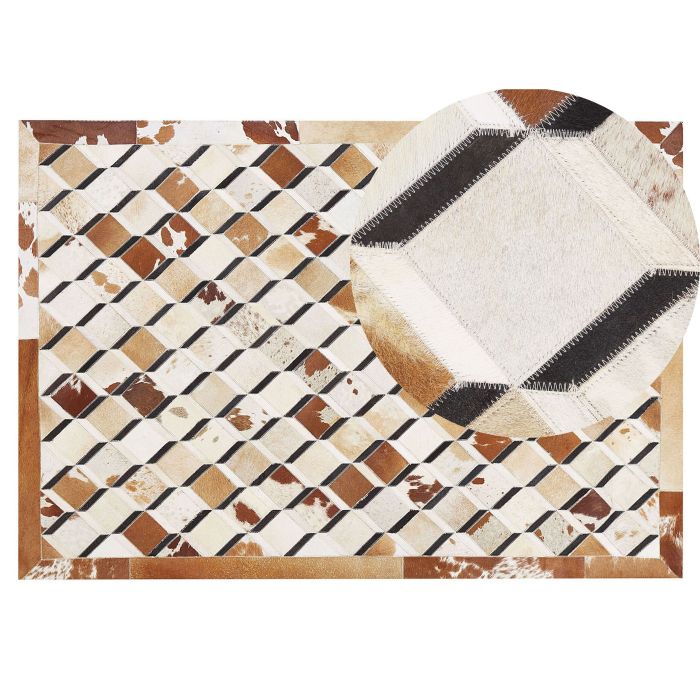 Cowhide Area Rug 140x200cm Brown